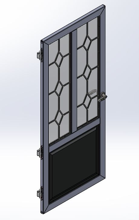 Schroefbare stalen deur type woonkamer 3D model