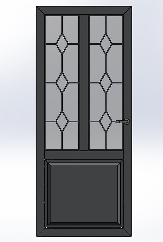 Schroefbare stalen deur type woonkamer 3D model afbeelding