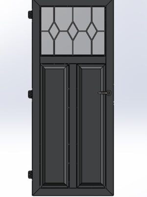 Schroefbare stalen deur type toilet 3D model afbeelding